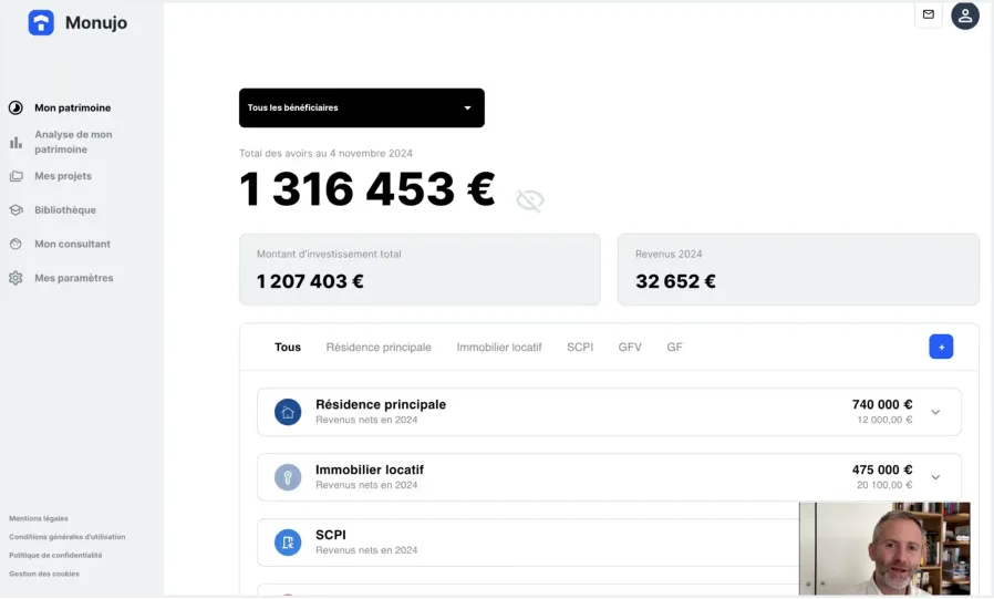 Aperçu vidéo de l'interface Monujo
